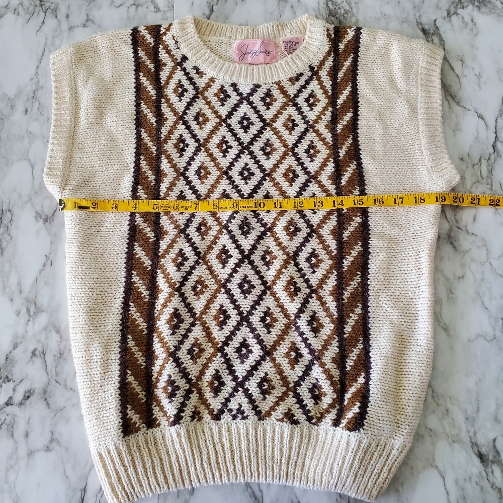 Vintage Earth Tone Sweater Silk Jaclyn Smith Wool - Picture 9 of 15